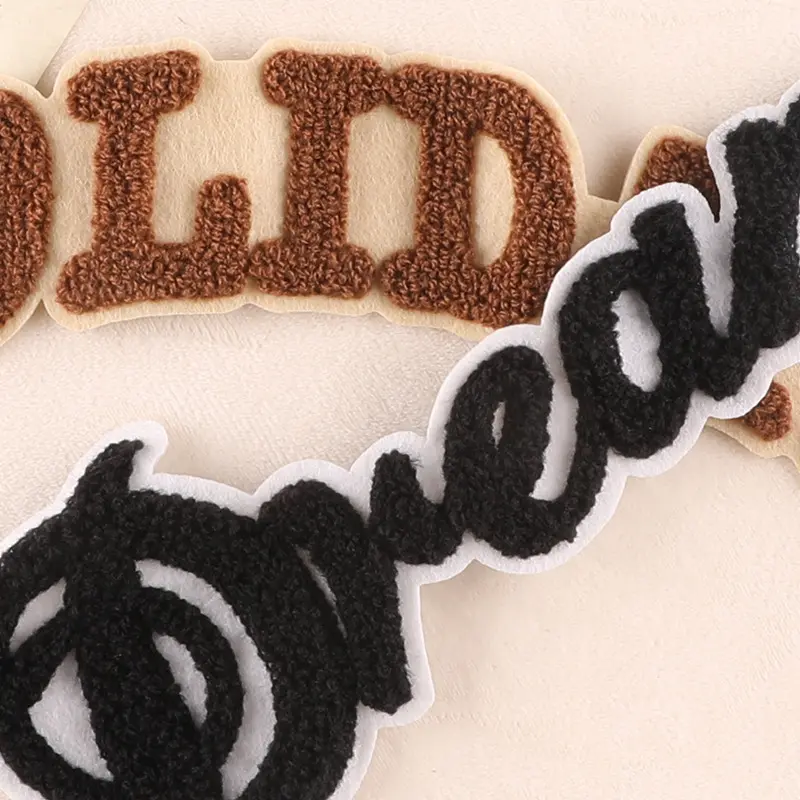 电脑绣花标英文字母毛巾绣服装补丁手账刺绣布贴