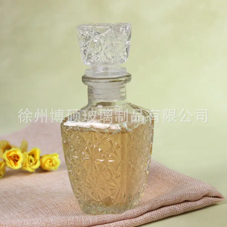 欧式玻璃酒瓶威士忌酒樽透明红酒瓶家用自酿密封瓶器