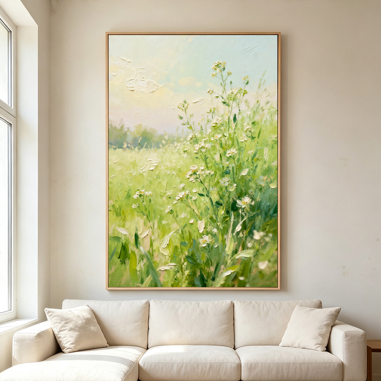 可班绿野芳华手绘油画装饰挂画