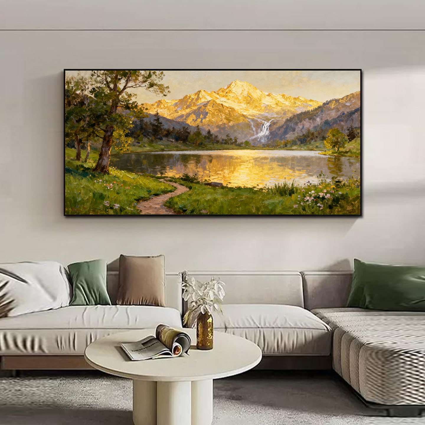 可班艺术纯手绘油画聚宝盆风景画