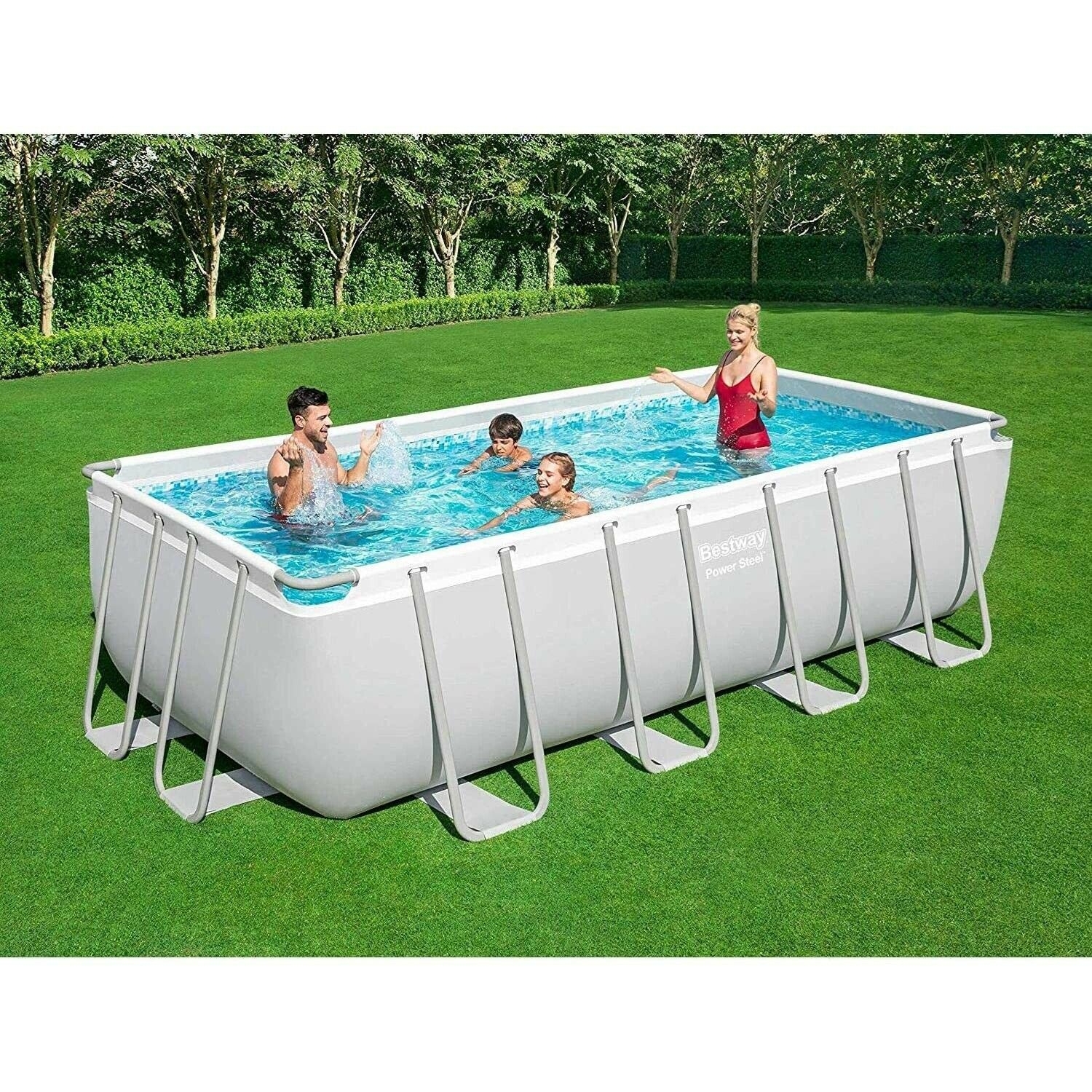 BESTWAY56670 16ft热销款家庭支架游泳池 矩形管架水池套装