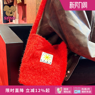 新品 水桶包系列软糯水桶单肩包复古红色黄色2025冬季 SFSG