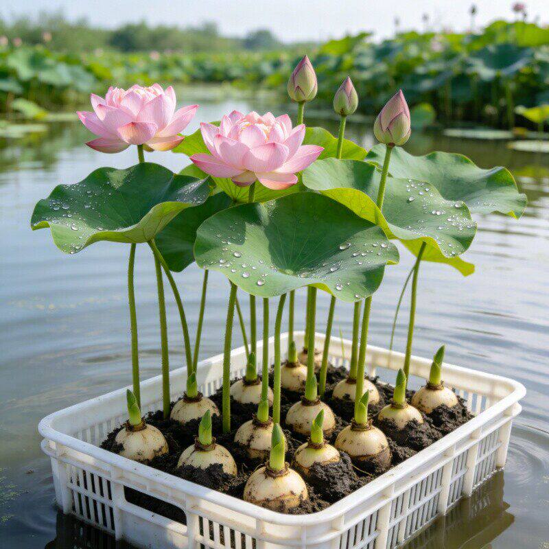 荷花盆栽莲花藕苗四季观赏荷花藕种水培植物池塘花卉睡莲莲藕苗种