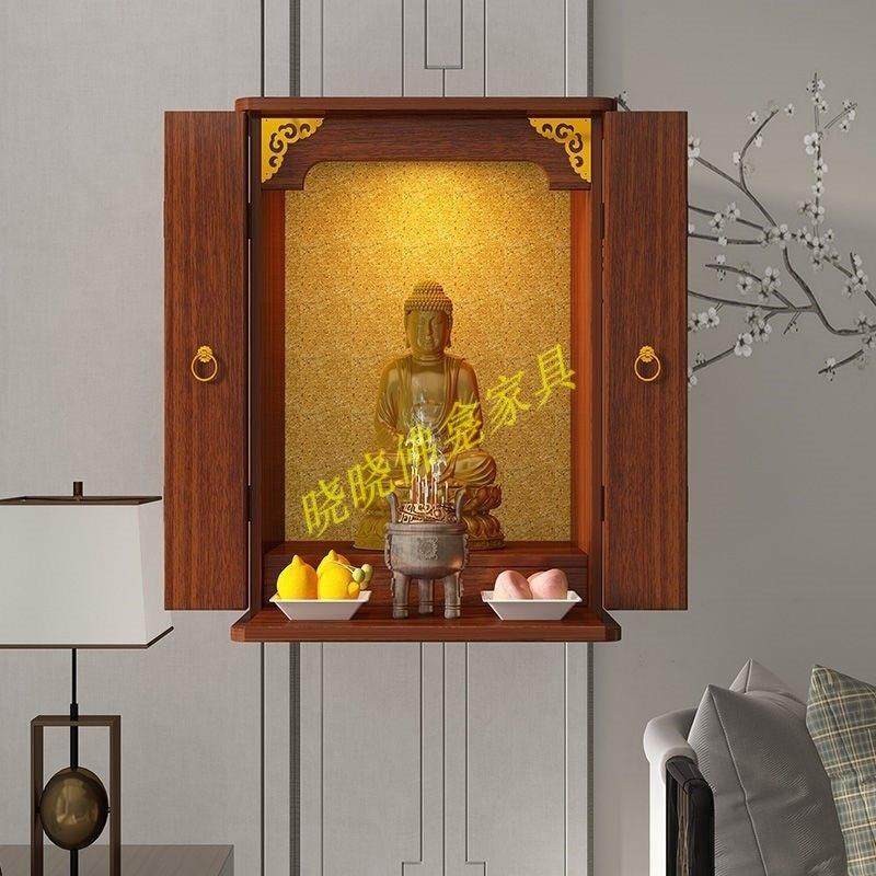 壁挂式家用佛龛带门观音供台简约现代财神柜吊柜中式神位贡奉桌47,住宅家具,供桌,淘宝优惠券,粉丝福利购,淘宝优惠卷