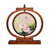 苏州绣美摆件刺绣新中式 客厅装 饰摆台创意桌面屏风中国风商务礼品