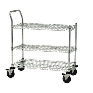 川井(WELLAND)手推车三层金属搬运车车间小拖车物料转运车线棒