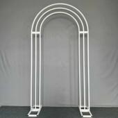 新拱门婚礼铁背景弯曲花架户外婚礼安排装 饰双杆花门道具定制