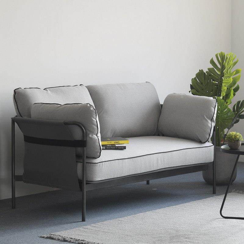 现代简约棉麻布艺沙发小户型客厅可拆洗简易铁艺单双人家居