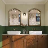 智能防雾浴室镜法式 覆古LED化妆室镜子 定制异形卫浴镜家用化妆镜