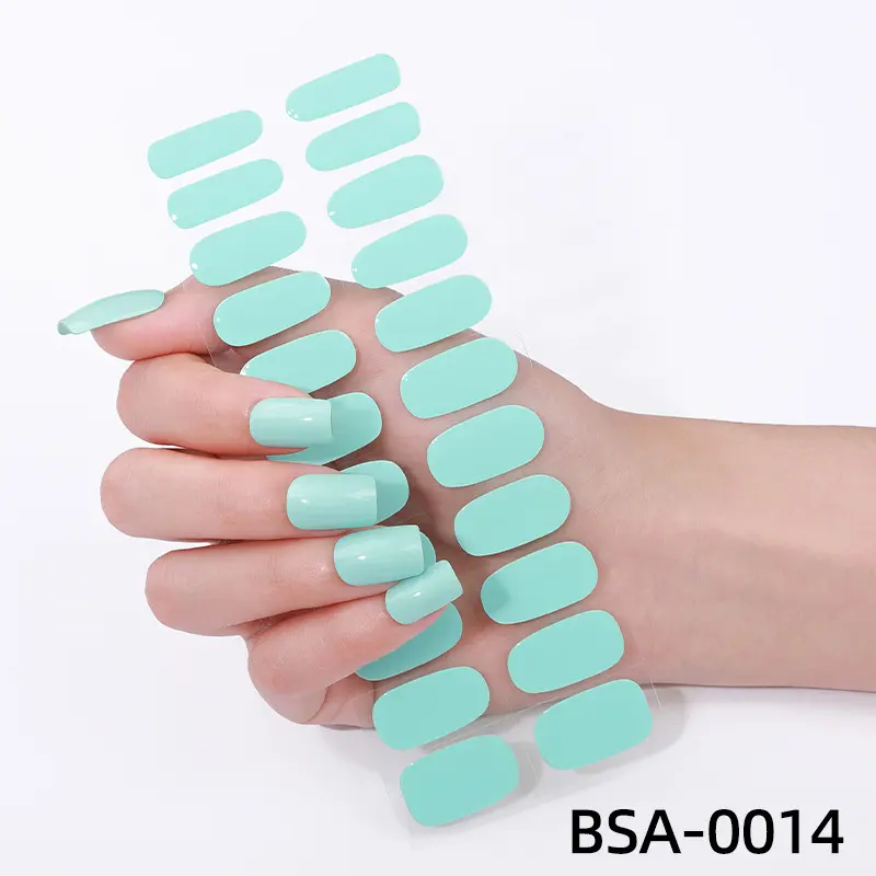 新品免烤美甲贴纸防水葱粉指甲贴纸l nail wrs