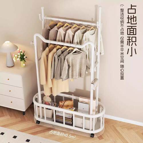 简易衣帽架落地卧室家用挂衣架子可移动室内晾衣架卧室衣服收纳架