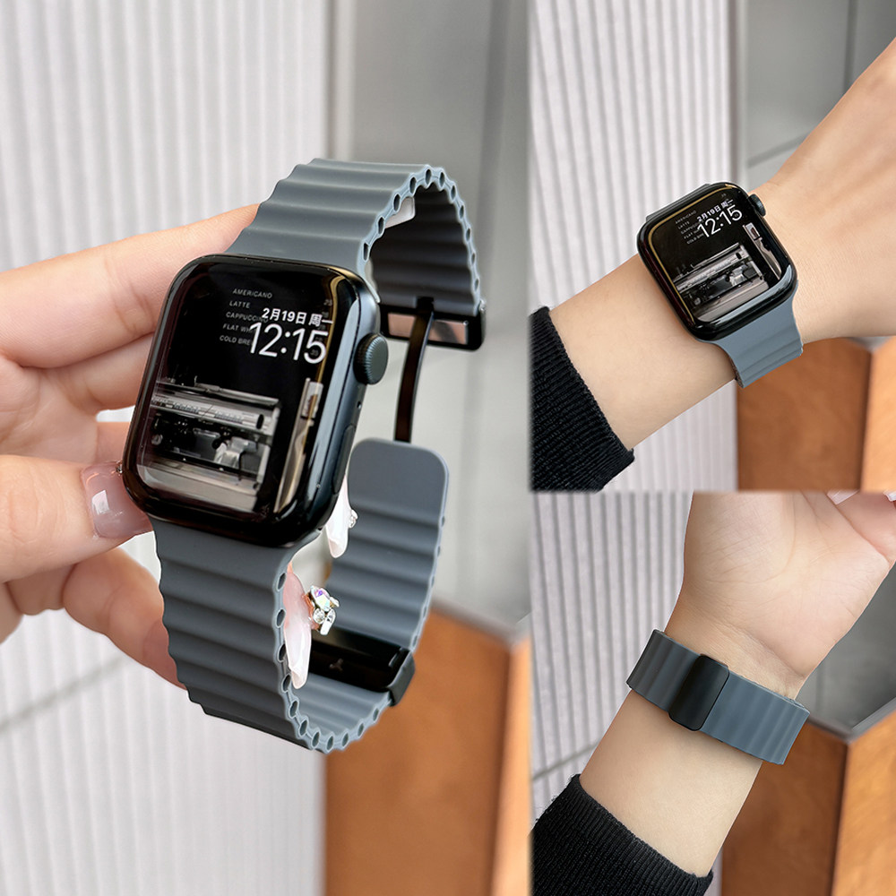 适用华为FIT5高级感Fit4海洋液态硅胶磁吸Fit4Pro表带iWatchs11苹果手表s1098透气智能小米9ro红米watch5夏天