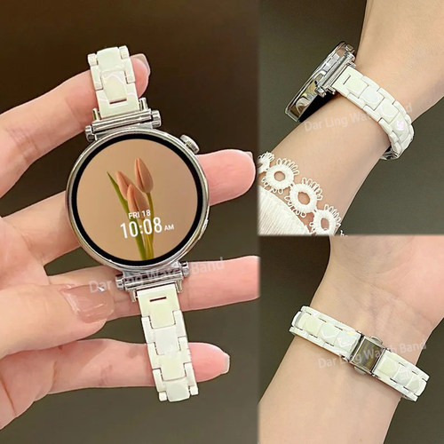 适用华为GT6高级感GT5细款亚克力三株蝴蝶扣表带Watch54华为gt4女款FIT5/FIT4Pro创意智能GT3gt2/GT1夏日透气