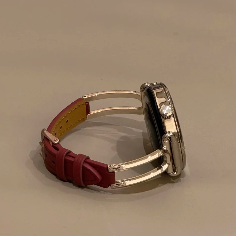 适用华为GT7新款GT6高级感U型金属拼皮质表带Watch54华为GT5/gt4女款休闲FIT5/FIT4Pro气质GT3gt2GT1透气百搭