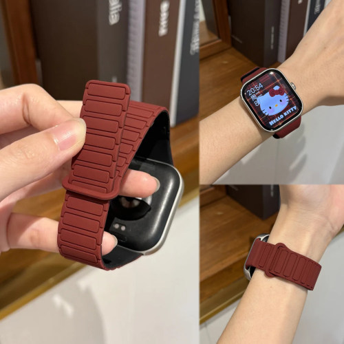 适用红米watch5/4表带新款华为Fit4一体二代三株硅胶磁吸高级Fit3表带小米9Pro智能8Pro苹果s10S10se运动夏天