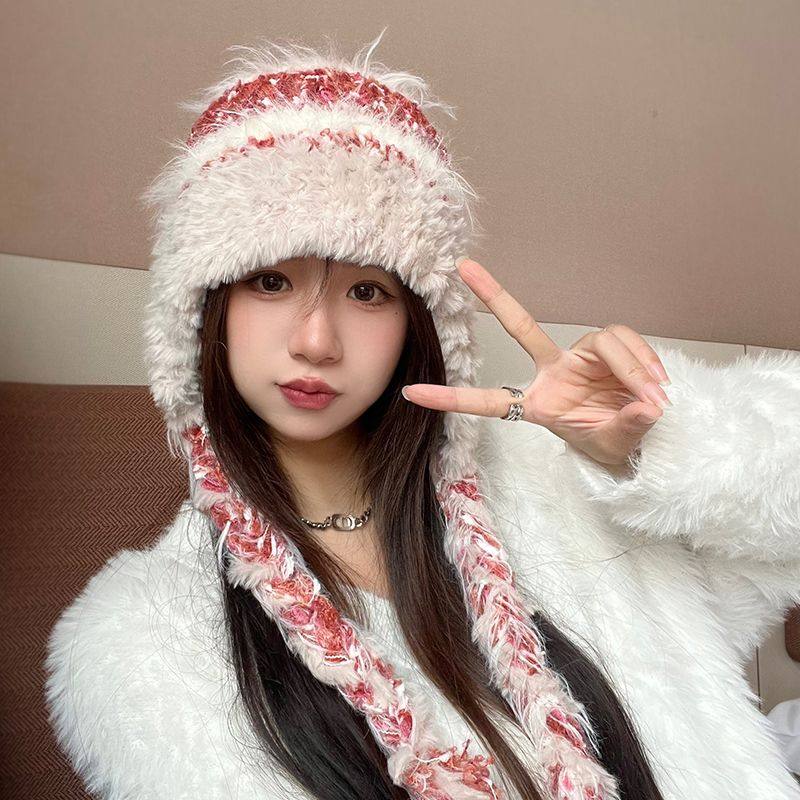 流苏带子毛绒帽子秋冬名族风毛线帽护耳雷锋帽保暖包头针织帽女,服饰配件/皮带/帽子/围巾,帽子,淘宝优惠券,粉丝福利购,淘宝优惠卷