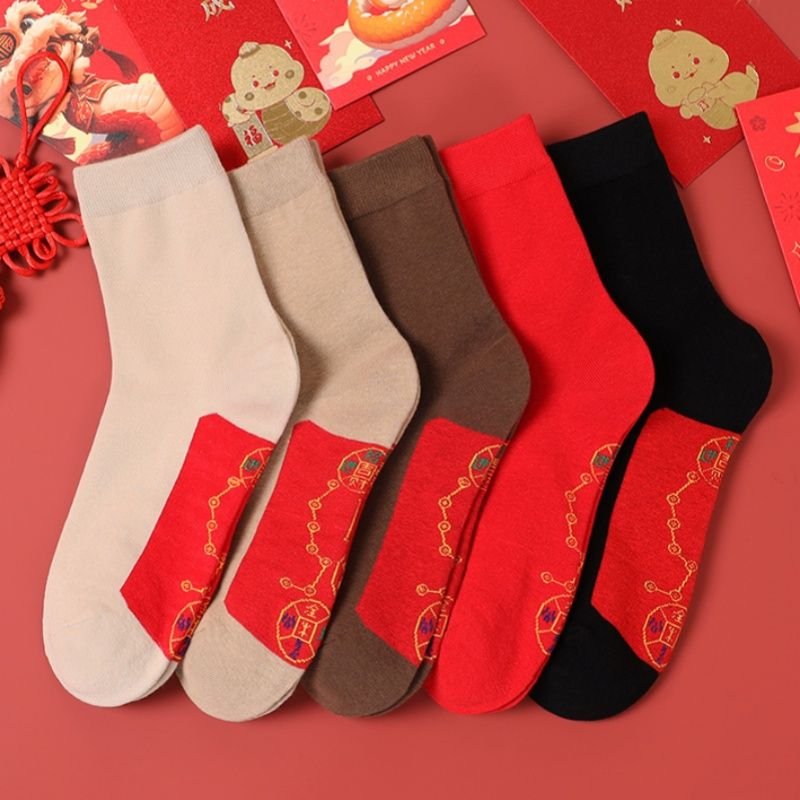 七星连珠袜子红袜子铜钱走鸿运袜