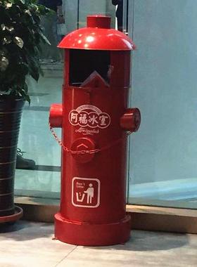 复古英伦风伦敦红色邮筒铁皮创意垃圾桶收纳装饰餐厅网咖实用道具