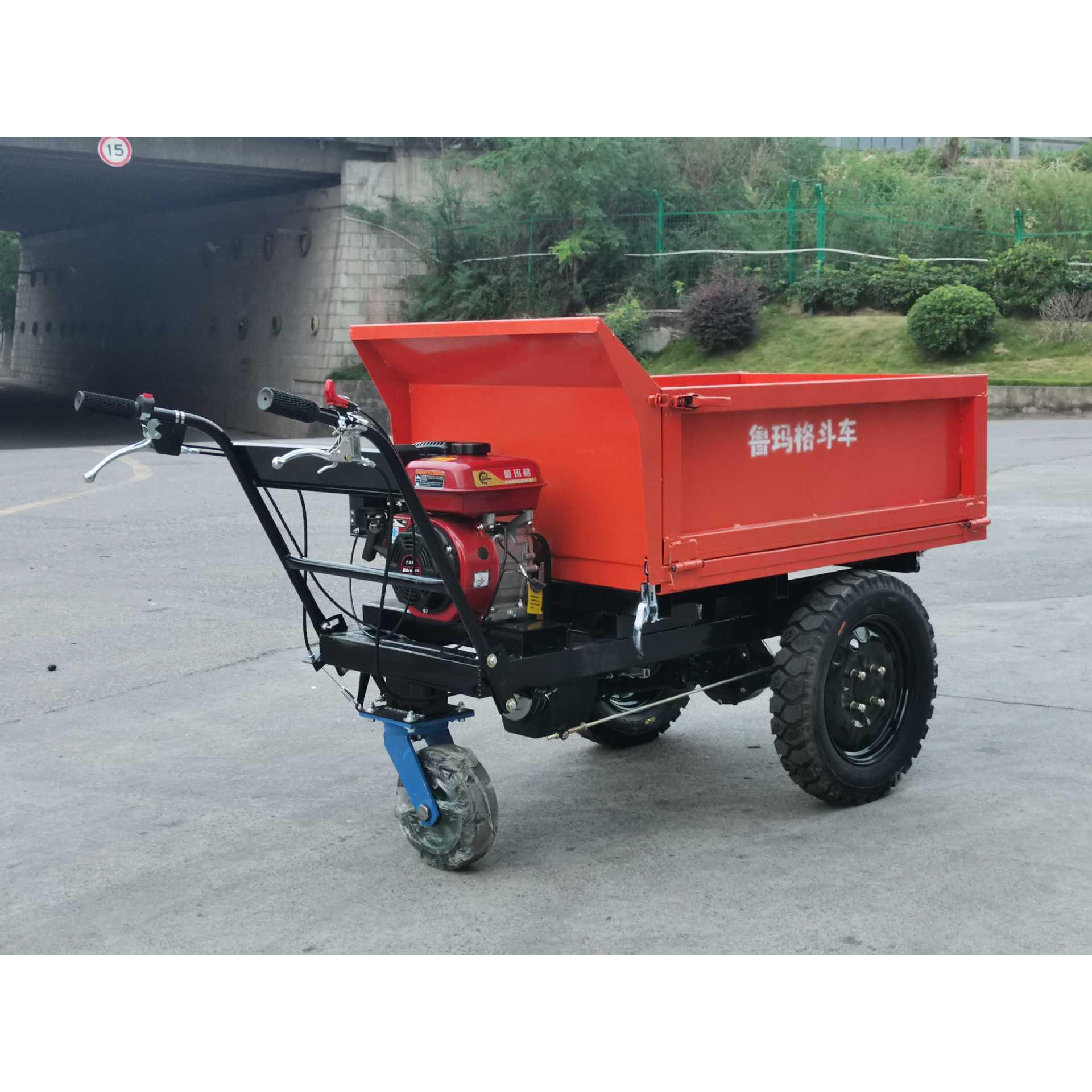 汽油斗车运输三轮四轮低速载重爬坡三开门养殖农用工地拉砖等