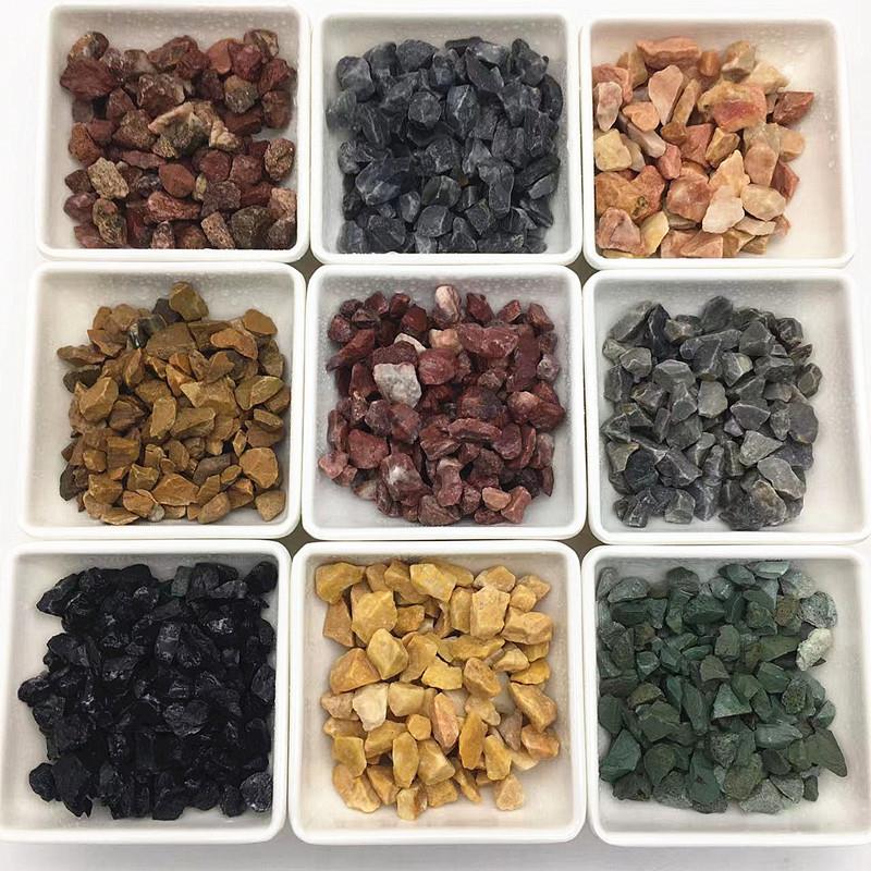 彩色石子 庭园造景用彩色卵石 公园铺路用水洗石子 胶粘石 碎石