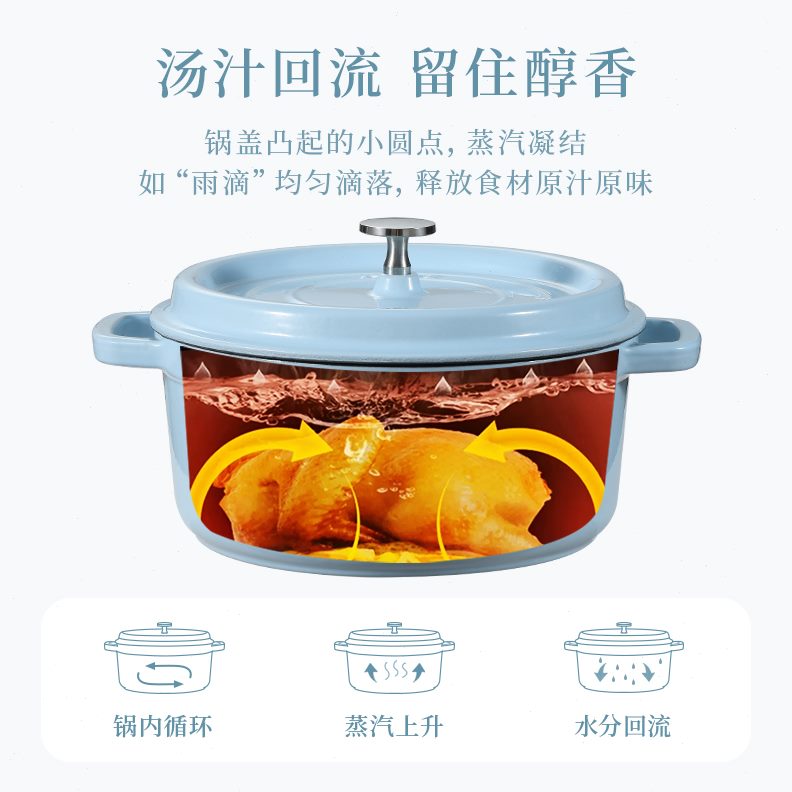 罗特家用煲汤锅煮锅珐琅锅铸铁锅不粘焖烧锅炖盅卡电磁炉砂锅炖锅