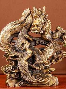 杨铜记铜龙凤 铜龙凤 铜祥云龙凤 铜龙凤摆件