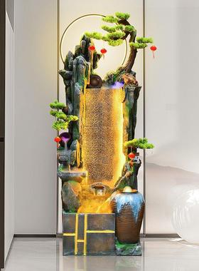 客厅中式招财流水摆件循环水假山鱼缸办公室内庭院景观开业乔迁礼