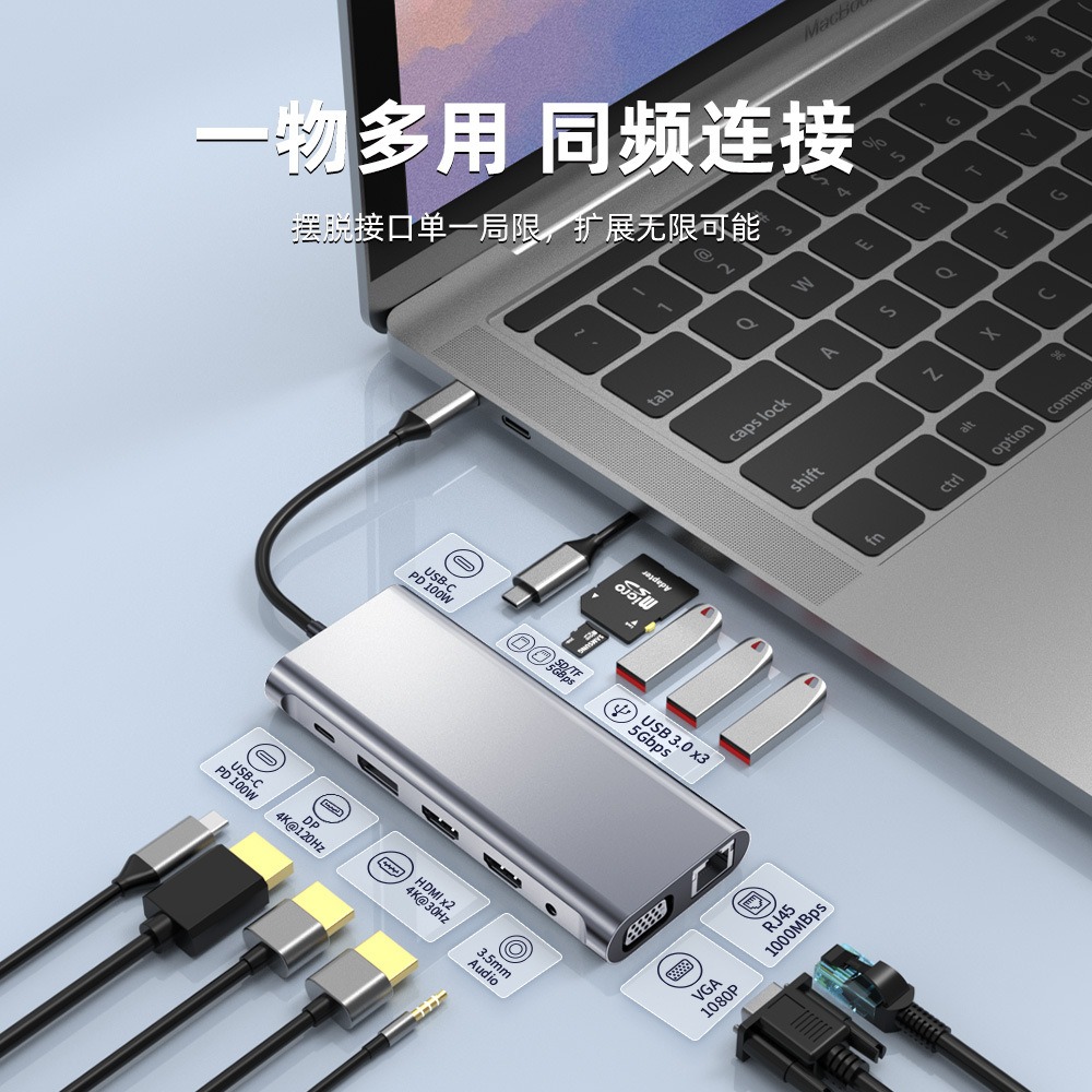 13合1type-c扩展坞USBhub