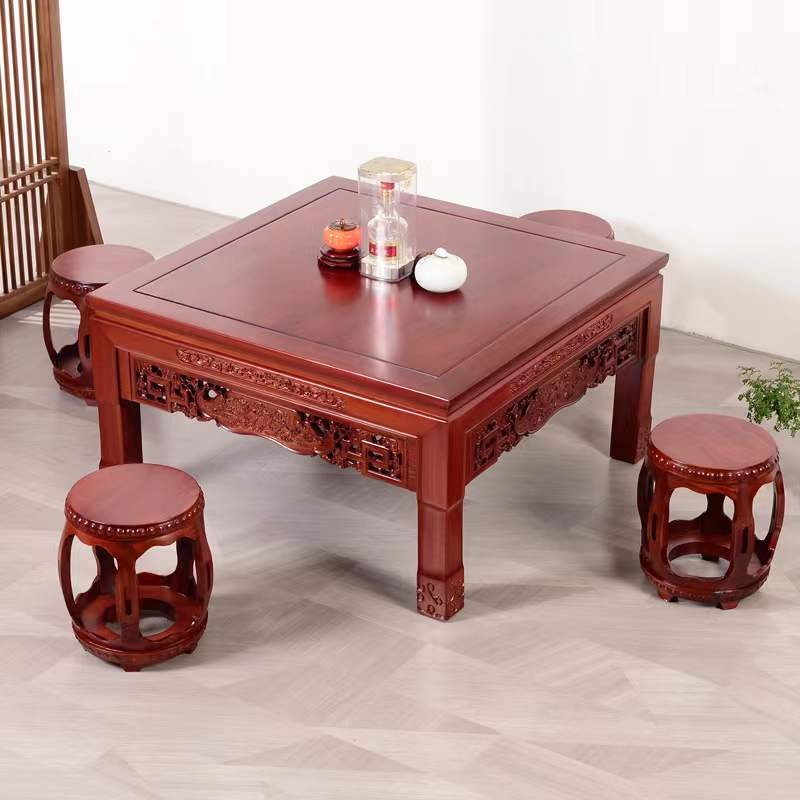 八仙桌实木正方形仿古酒店饭店农家乐老榆木农村家用四方桌餐桌