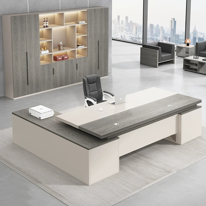 办公桌简约现代单人办公室桌椅组合轻奢高级经理桌子大班台老板桌