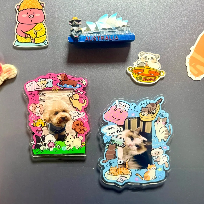 新款腊肠狗小猫ins风可爱冰箱贴磁吸亚克力相框拍立得照展示立牌,节庆用品/礼品,相框,淘宝优惠券,粉丝福利购,淘宝优惠卷