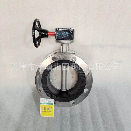 D341X-16P手动不锈钢法兰衬胶蝶阀厂家供应涡轮双向不锈钢法兰