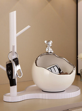 轻奢暴力熊玄关钥匙收纳摆件