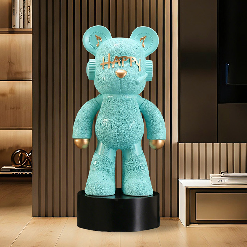 网红暴力熊客厅电视柜旁边落地家居创意卡通存钱罐大型装饰品摆件