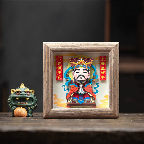灶王爷桌摆非遗立体装饰画
