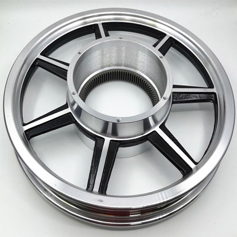 14寸新款银色七星后轮毂代驾车电机单边盖双边盖轮古碟刹一体前轮