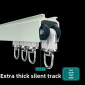 十字防漏光幕轨道静音导轨顶装 侧装 钩滑轨铝合金导轨