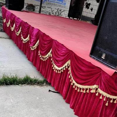婚庆金丝绒舞台裙T台围裙酒店活动会议围布桌幔舞台车围布戏台裙