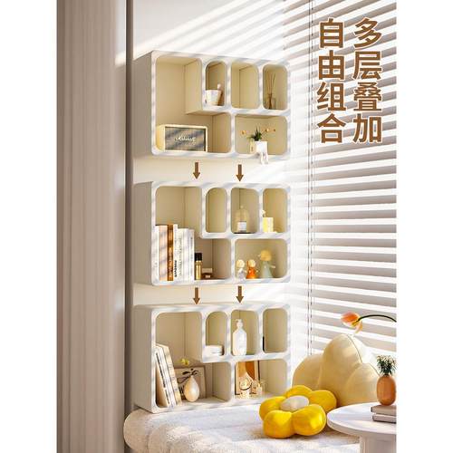 飘窗收纳柜书柜空间利用床头书架杂物置物架自由组合阳台储物柜子