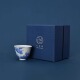 九段烧九段心传双龙品茗杯景德镇高端手绘青花茶杯主人杯90ml