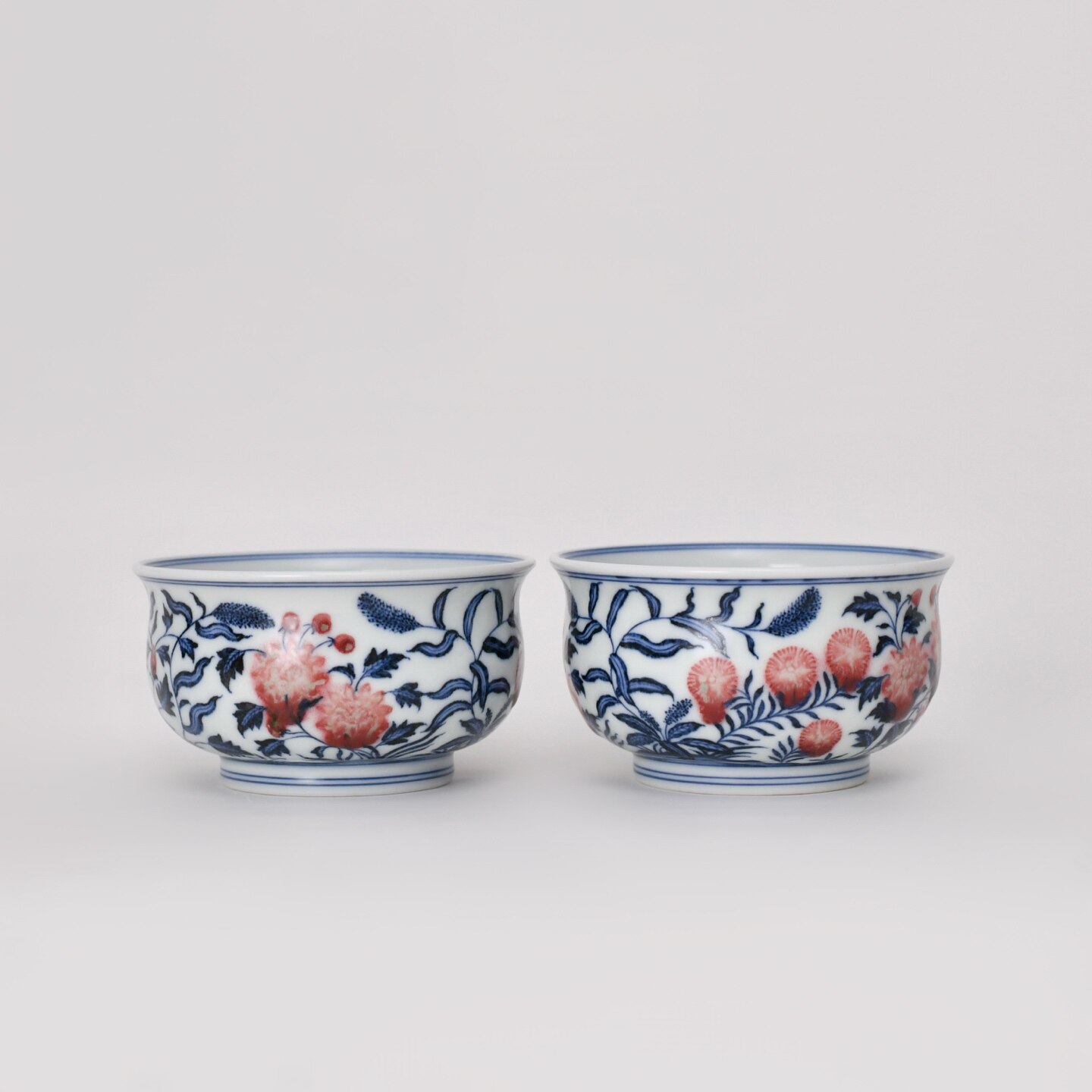 春风祥玉青花釉里红九秋炉式杯图片