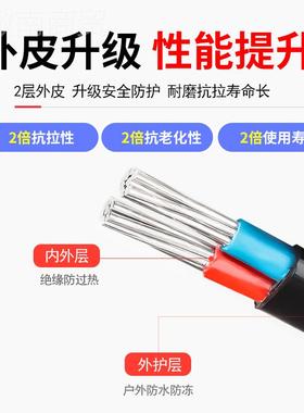 kt国标芯2套线1铝芯家用护户外电线ALQ4 6 0 16 25平方线双芯铝电