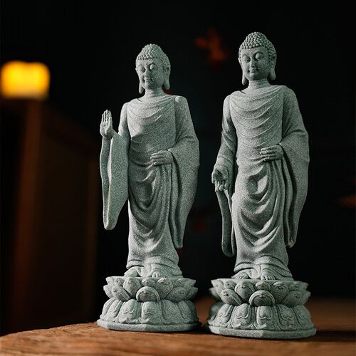 园艺花卉茶室佛陀装饰释迦牟尼佛鱼缸造景摆设中式阿弥陀佛像摆件