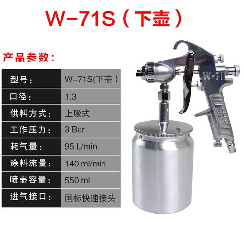 喷漆枪2018精品W71上下壶气动工具家具汽车油漆喷涂喷绘喷枪F75