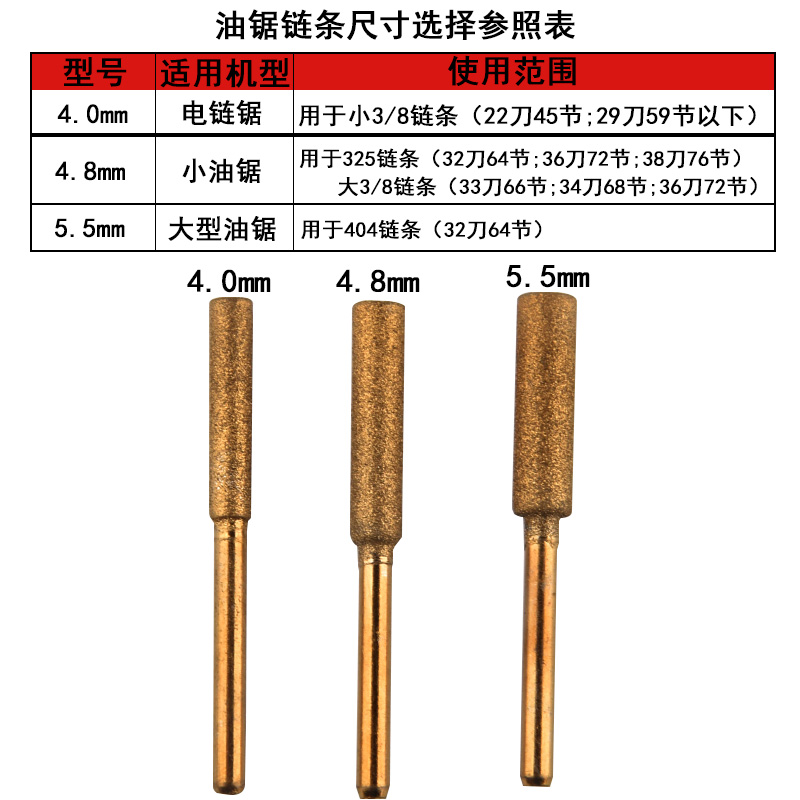 磨电锯链条磨头锉刀大全油锯挫刀磨链机磨头神器打磨器锯齿打磨头
