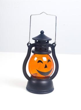 万圣节南瓜油灯便携式南马瓜灯骷装饰小灯笼酒77748吧派对气髅氛