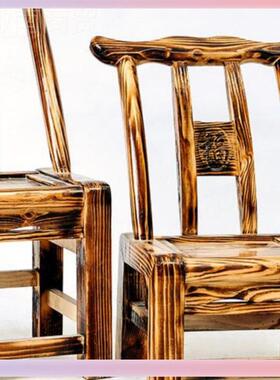 ?老手式YBM实木椅农村工吃餐椅鞋儿童农家乐饭店椅饭换凳家用靠背