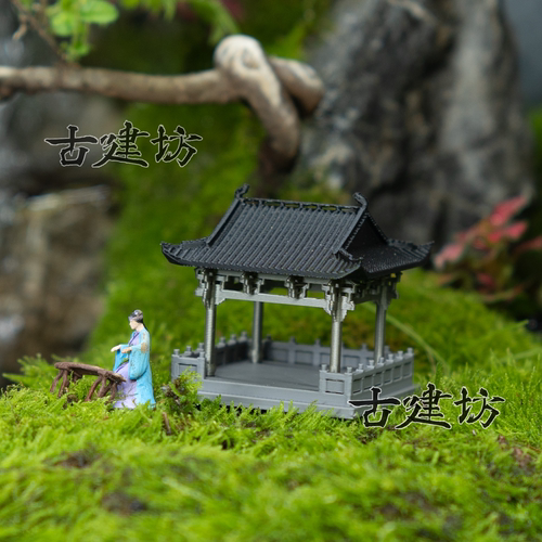 古建坊仿古听雨亭鱼缸水陆造景