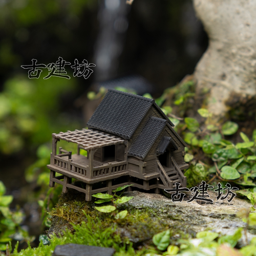 鱼缸造景中式凉亭3D打印模型