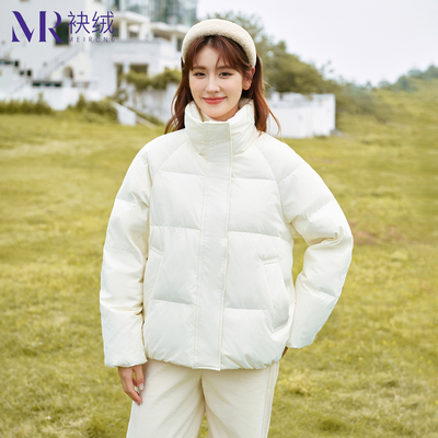 袂绒短款羽绒服女冬季